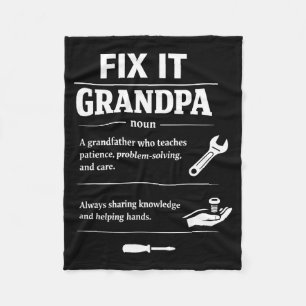 Fix It Grandpa Definition Grandfather Diy Father D Fleece Blanket