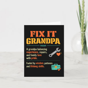 Fix It Grandpa Handy Repair Tools Definition Fathe Card