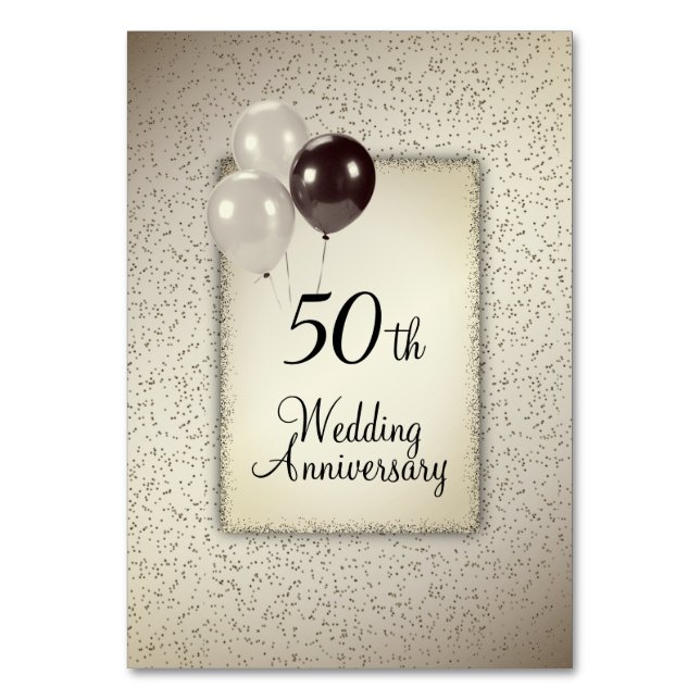fix numbers 50th Wedding Anniversary  Table Number (Front)