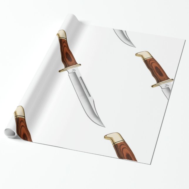 Fixed Blade Hunting Knife Wrapping Paper (Unrolled)
