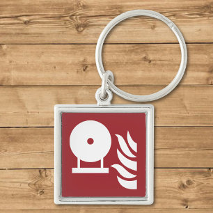 Fixed Fire Extinguisher Bottle Safety Sign Key Ring