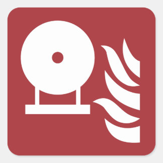 Fixed Fire Extinguisher Bottle Safety Sign Square Sticker