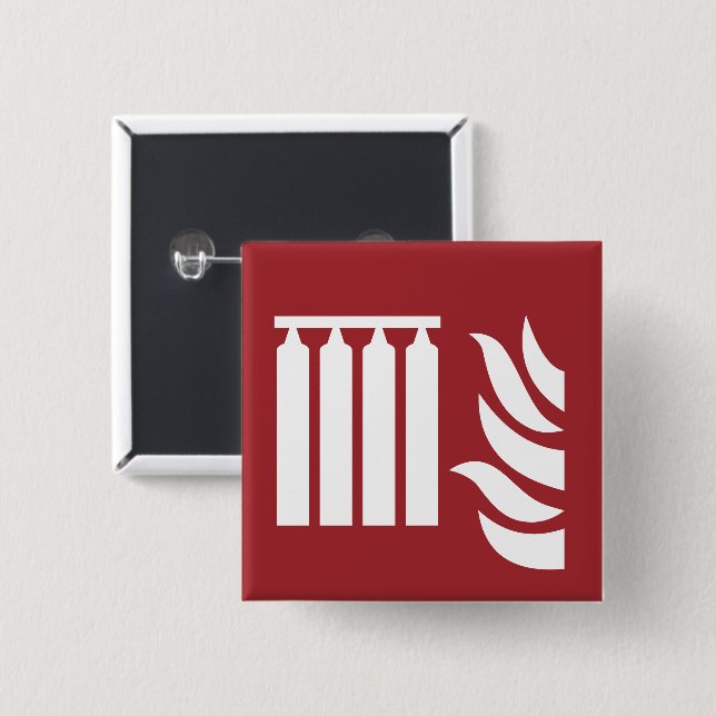 Fixed Fire Extinguishing Battery Safety Sign 15 Cm Square Badge (Front & Back)