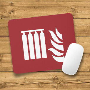 Fixed Fire Extinguishing Battery Safety Sign Mouse Pad