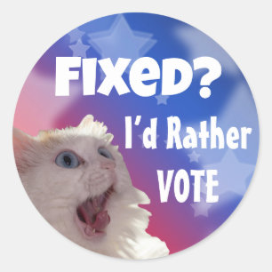 Fixed? I’d Rather Vote Classic Round Sticker