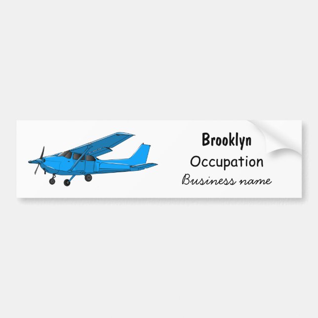 Fixed-wing aircraft cartoon illustration bumper sticker (Front)