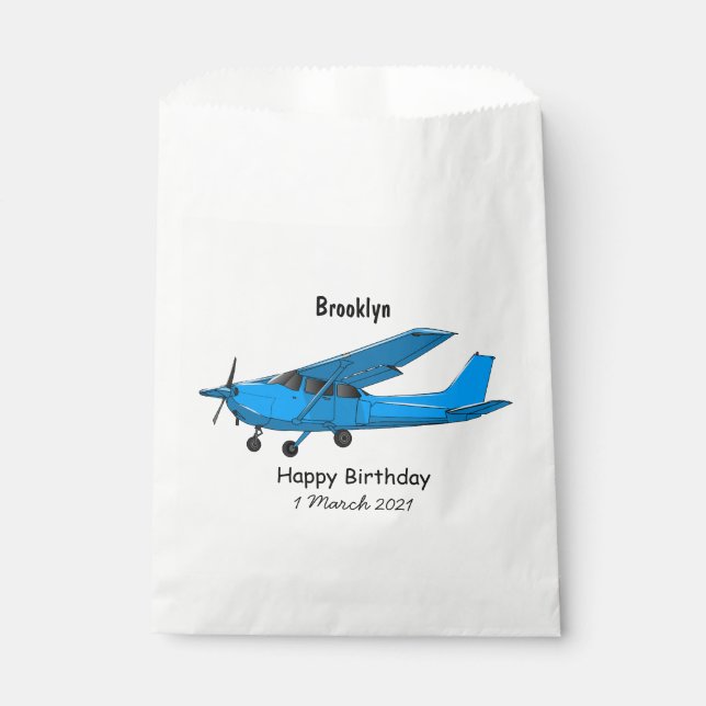 Fixed-wing aircraft cartoon illustration favour bags (Front)