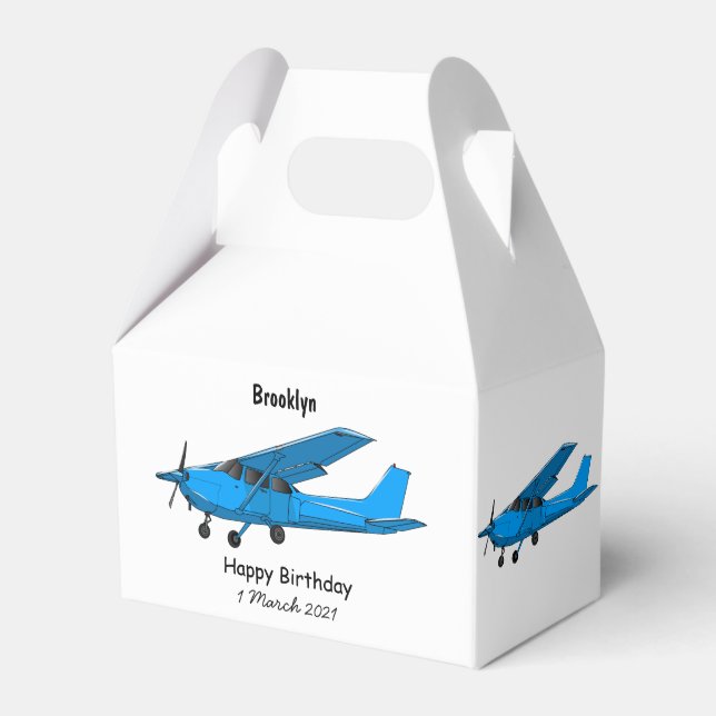 Fixed-wing aircraft cartoon illustration favour box (Front Side)