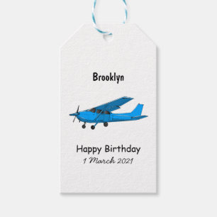 Fixed-wing aircraft cartoon illustration gift tags