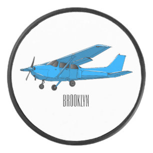 Fixed-wing aircraft cartoon illustration hockey puck