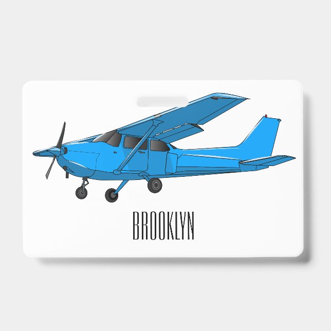 Fixed-wing aircraft cartoon illustration ID badge (Front)