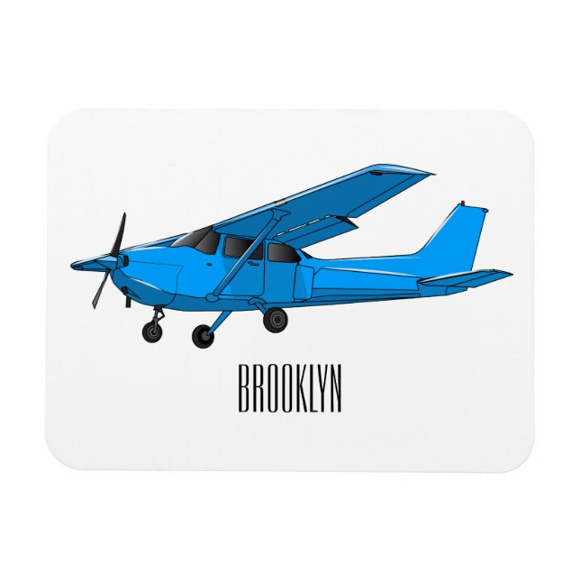 Fixed-wing aircraft cartoon illustration magnet (Horizontal)