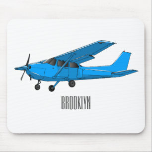 Fixed-wing aircraft cartoon illustration mouse pad