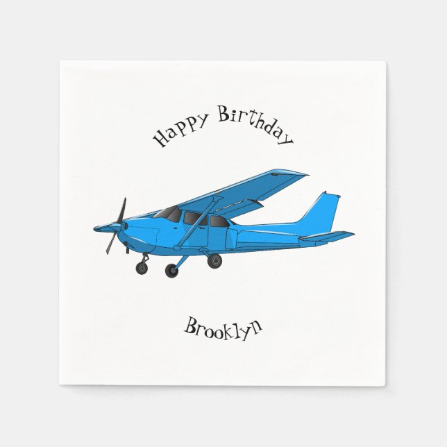 Fixed-wing aircraft cartoon illustration napkin (Front)