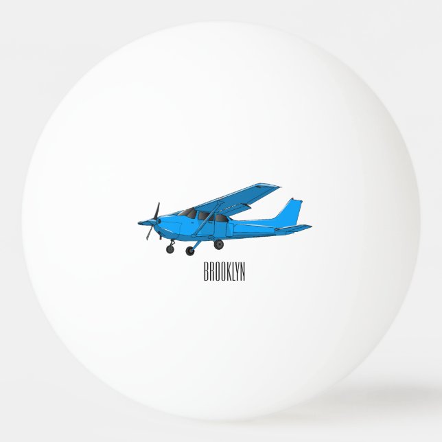 Fixed-wing aircraft cartoon illustration ping pong ball (Front)