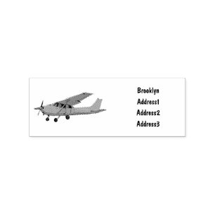 Fixed-wing aircraft cartoon illustration rubber stamp