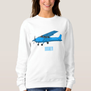 Fixed-wing aircraft cartoon illustration sweatshirt