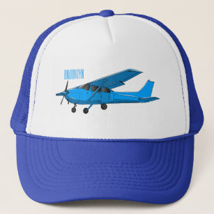 Fixed-wing aircraft cartoon illustration trucker hat