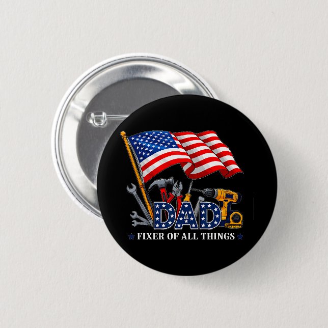 Fixer Of All Things Mechanic Dad 6 Cm Round Badge (Front & Back)