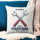 Fixer of Everything Since | Custom Father's Day Cushion<br><div class="desc">A perfect tribute to the household hero! This custom Father's Day throw pillow lets you add the year your dad became a legend — the go-to guy for fixing everything—a heartfelt and humourous gift for any handyman dad.</div>