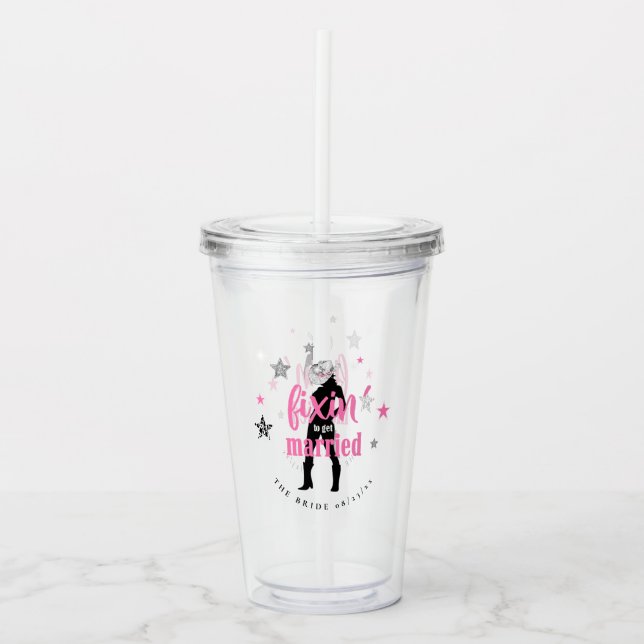 Fixin' The Bride Disco Bachelorette ID925 Acrylic Tumbler (Front)