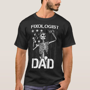 Fixologist Dad Skeleton USA Flag Woodworking Carpe T-Shirt