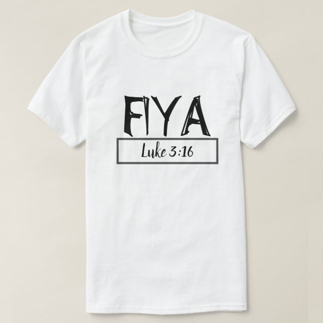 Fiya white & black tee (Design Front)