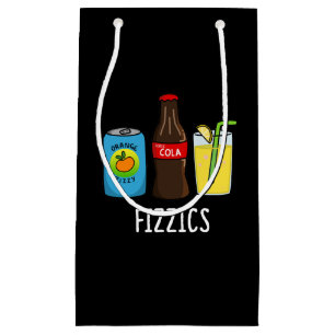 Fizzics Funny Fizzy Cola Drinks Pun Dark BG Small Gift Bag