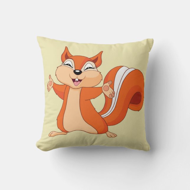Fizzy the Playful Squirrel Cushion (Front)