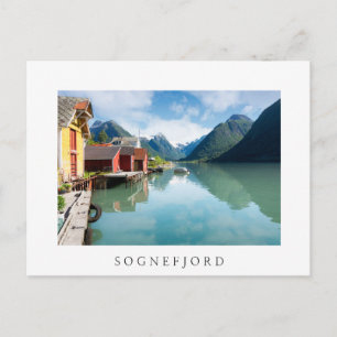 Fjaerlandsfjord fjord landscape in Norway Postcard