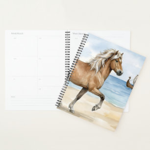 Fjara Icelandic Horse watercolor on the Beach Planner