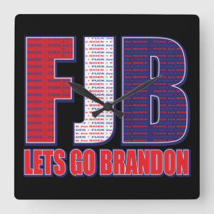FJB Lets Go Brandon Square Wall Clock