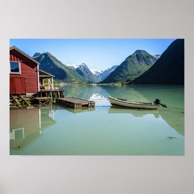 Fjord landscape in Norway poster (Front)