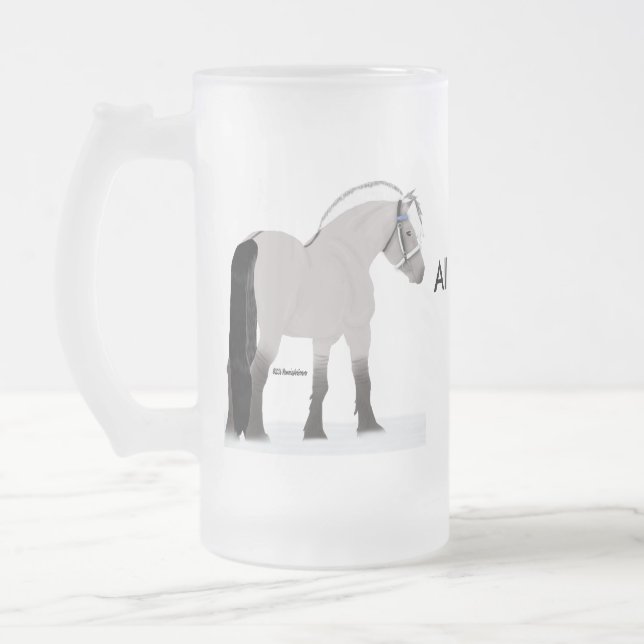 Fjords and Beer Frosted Glass Beer Mug (Left)