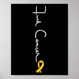 Fk Childhood Cancer Ribbon Awareness Support Men W Poster