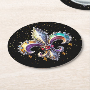 Fkeur de Lys Round Paper Coaster