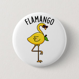 Fla-mango Funny Flamingo Pun 6 Cm Round Badge