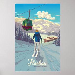 Flachau Ski Resort Travel Poster