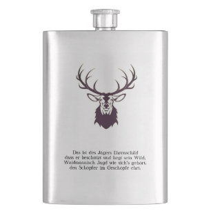 Flachmann with Hirsch "leitmotsch" / Hip flask der
