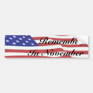flag3,     RememberIn November Bumper Sticker