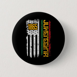 Flag 2024 Black History Vintage 1865 Juneteenth 6 Cm Round Badge