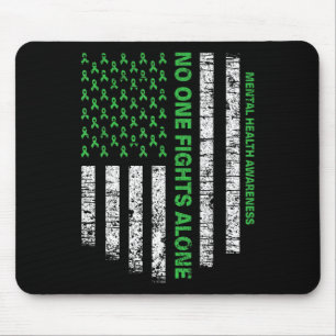 Flag Alone Mental Health Awareness No One Fights Mouse Pad