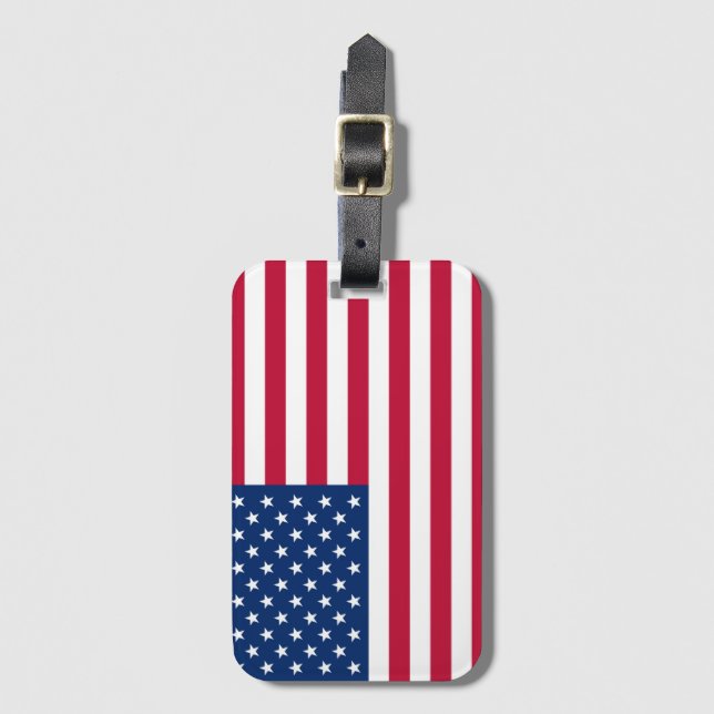 Flag America American country travel Luggage Tag (Front Vertical)
