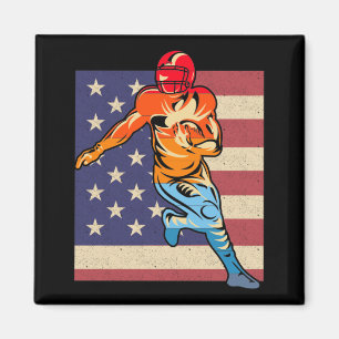 Flag American Football Retro Ball Sports Lover Magnet