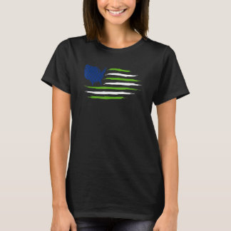 Flag American Kids 4th Of July Outfits Cute Map Id T-Shirt