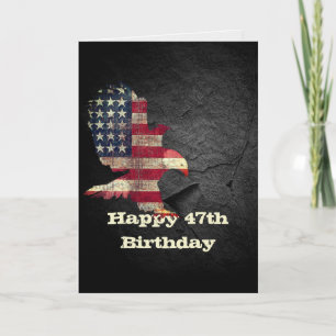 Flag and Bald Eagle for 47th Birthday Card