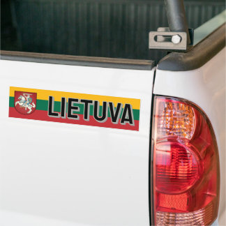 Flag and coat of arms of Lithuania Bumper Sticker