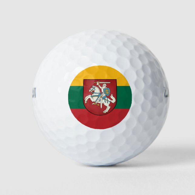 Flag and coat of arms of Lithuania Golf Balls (Front)