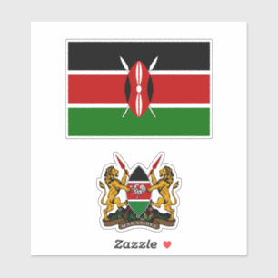 Flag and coat of arms of the Republic of Kenya