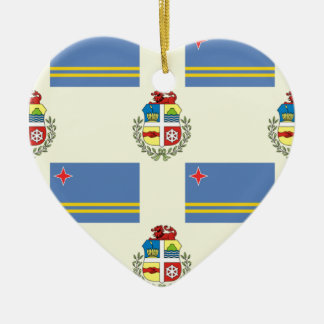 Flag and Crest of Aruba Ceramic Tree Decoration